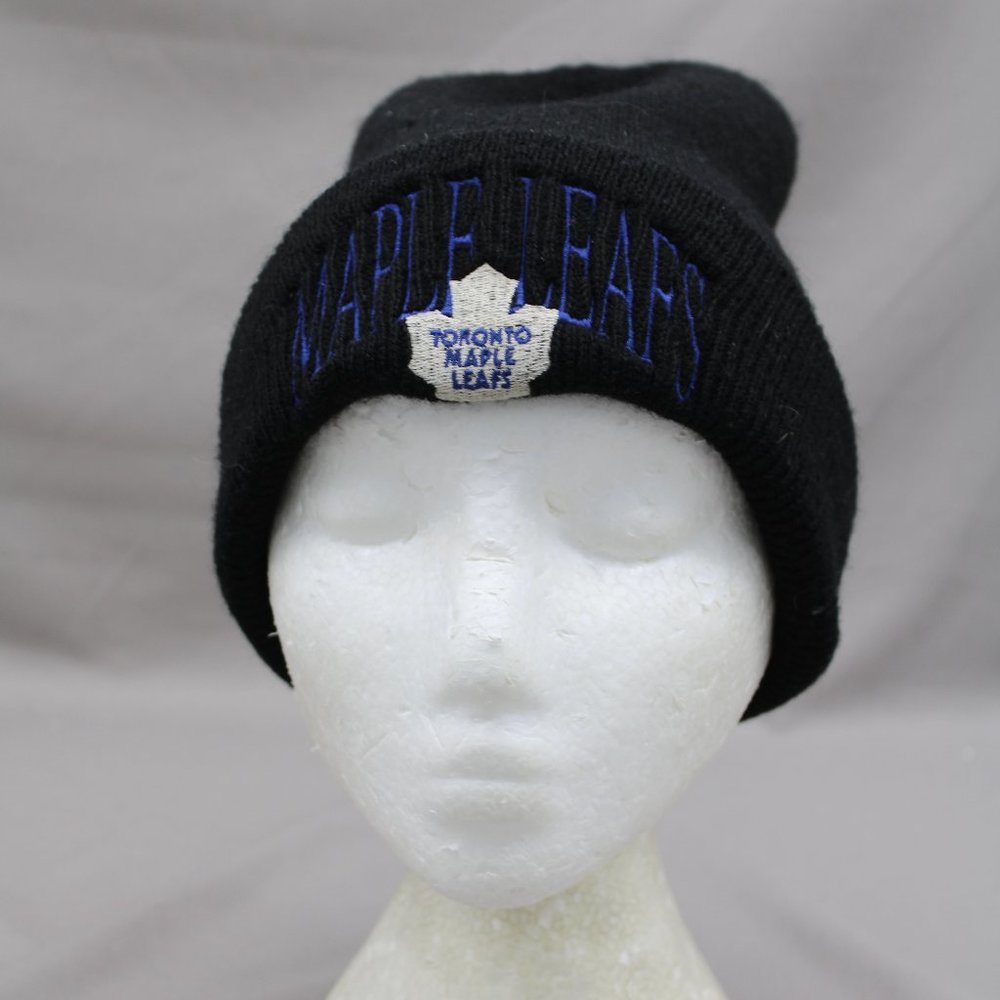 Toronto Maple Leafs Beanie - Script and Logo by The Game - Adult Stretch Fit